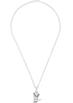 Flying Baby Necklace in Silver
